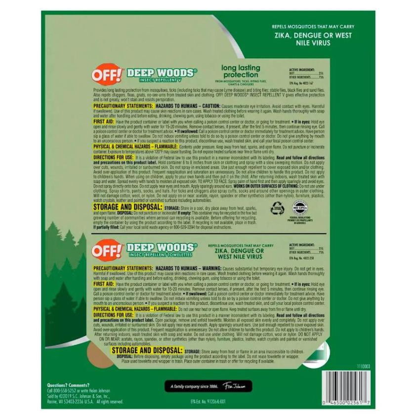 OFF! Deep Woods 2 x 9oz + 10 Deep Woods Towelettes - Image 3